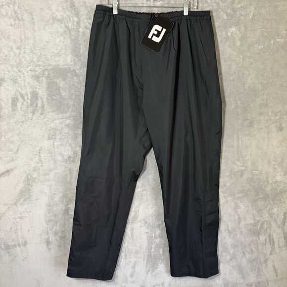 NWT Footjoy Pants Men XL Black Dryjoys Performance DJ Light Waterproof Golf Rain - Picture 1 of 12